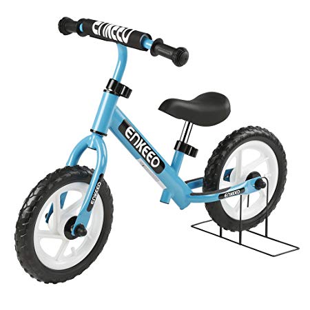 ENKEEO 12 Sport Balance Bike No Pedal Walking Bicycle with Carbon Steel Frame, Adjustable Handlebar and Seat, 110lbs Capacity for Ages 2 to 6 Years Old