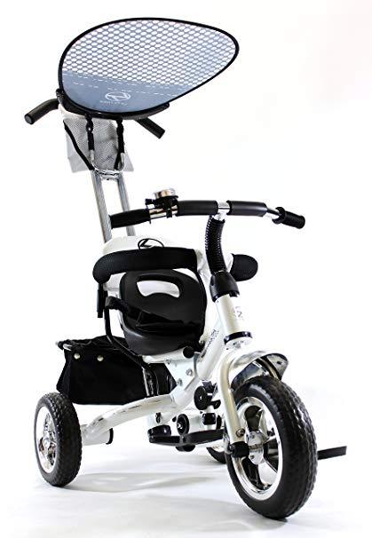 Lexx Trike 4in1 Classic Smart Kid's Tricycle 3 Wheel Bike Removable Handle & Canopy NEW WHITE