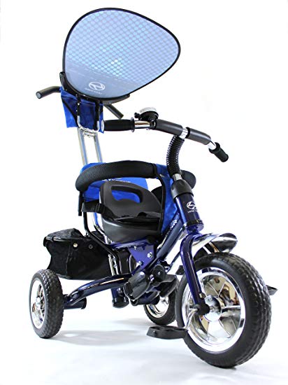 Lexx Trike 4in1 Classic Smart Kid's Tricycle 3 Wheel Bike Removable Handle & Canopy NEW BLUE